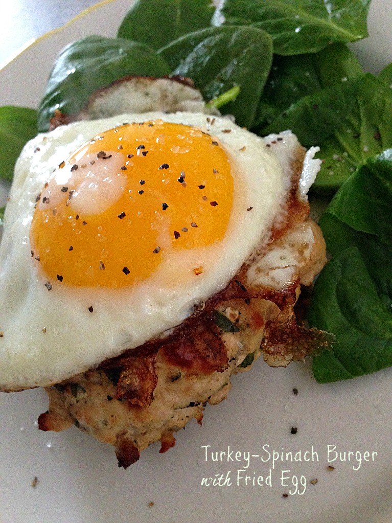 TurkeySpinach Burger with a Fried Egg on Top grace grits and gardening