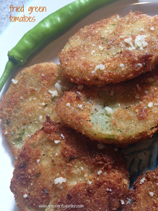 Fried Green Tomato Recipe. Yes! grace grits and gardening