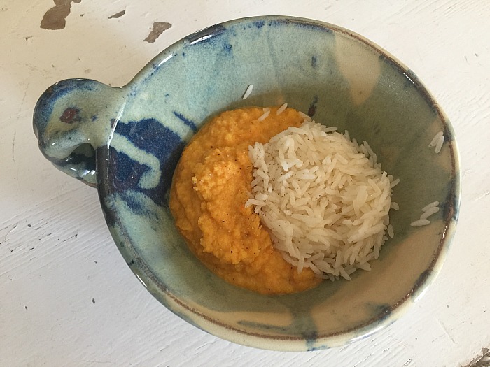spicy carrots and cauliflower with rice
